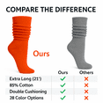 thumbnail image 5 of Slouch Socks for Women and Men Scrunch Knee High Socks Cotton Blend - (Orange, 2 Pair), 5 of 5