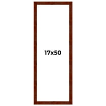 17x50 Walnut Brown Veneer Real Wood Picture Frame Width 1.75 inches | Interior Frame Depth 0.5