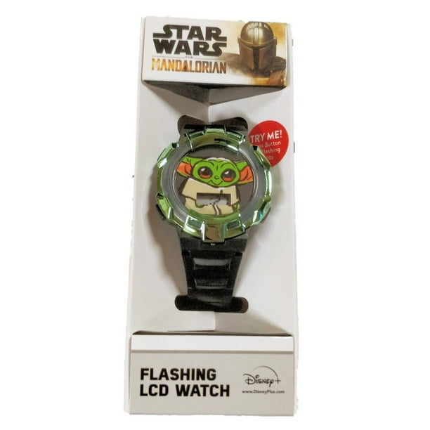 Star Wars Star Wars Madalorian Baby Yoda Flashing LCD Watch Chrome