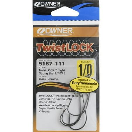 UPC: 0054831010868 | Owner Hooks TwistLOCK Light Strong Shank Hook with CPS Black Size 3/0 4 Pack