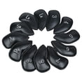 thumbnail image 1 of 12-Piece Premium Leather Golf Iron Headcovers, Black with Red Spider Pattern, Velcro Closure for Secure Fit, Full Protection Against Scratches & Rust, Numbered Design for Easy Club ,, 1 of 5