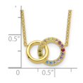 thumbnail image 3 of 925 Sterling Silver Cable Necklace with Pendants Chain Prizma Gold-tone 14K Flash Gold-plated 16 inch Colorful CZ Intertwined Circle 2 Extender 16.95 mm, 3 of 4