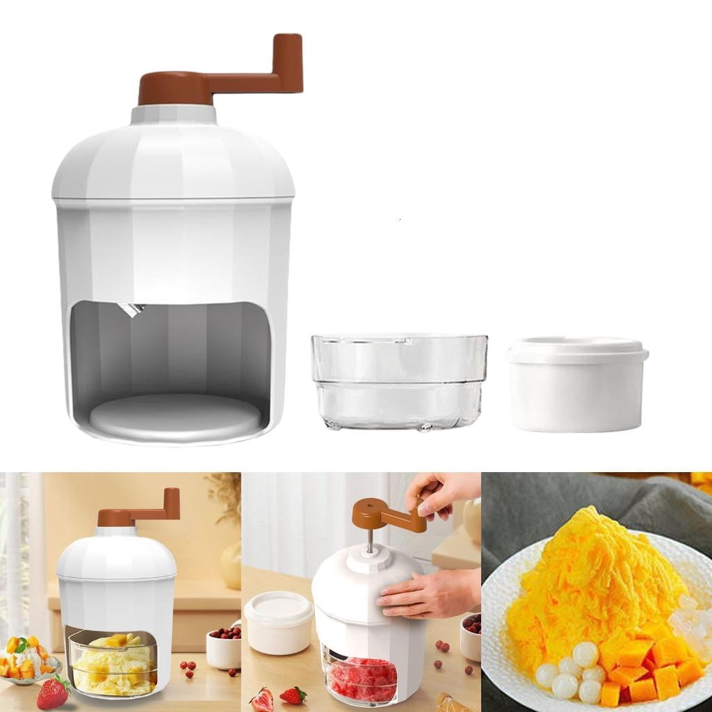 HannLk Manual Ice Shavers Portable Snow Cone & Slushies Machine with Ice Tray