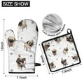thumbnail image 6 of Pug and Footprint Kitchen Oven Mitt and Pot Holder Sets 2 Pcs for Baking, Cooking and Grilling, Heat Resistant Up To 392 °F, 6 of 7