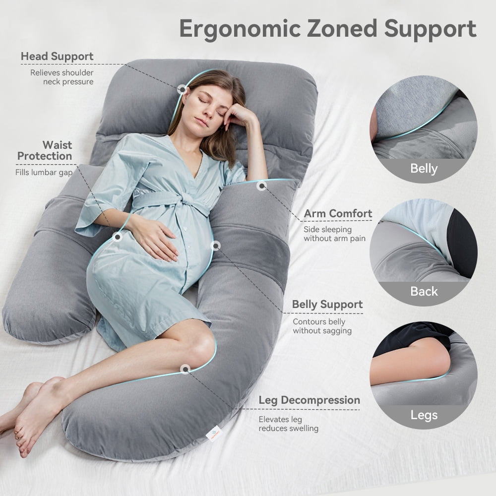 Wedge Pillow Bamboo Memory Foam Maternity Pillows Pregnant Pillows - Main Image