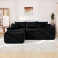 thumbnail image 2 of Lunale L-Shaped Modular Sectional Sofa with Left Chaise, No Assembly Required, Boneless Polyester Cloud Couch for Living Room, Black, 2 of 10