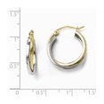 thumbnail image 3 of Leslie's Real 10kt Two-tone Polished Hinged Hoop Earrings; for Adults and Teens; for Women and Men, 3 of 3
