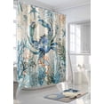 thumbnail image 3 of Fsddascl Coastal Crab Shower Curtain Set - Long 72" x 84" Washable Bathtub Curtain with 12 Hooks, Vintage Summer Beach Coral Ocean Waterproof Fabric Stall Shower Curtains for Bathroom/Bathtub Décor, 3 of 6