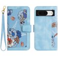 thumbnail image 1 of Compatible with Google Pixel 8 Vintage Flower Wallet Case Magnetic Closure Cover with Card Slots, 1 of 5