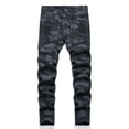 thumbnail image 2 of Boy's Stretch Fit Ripped Destroyed Jeans Pants Cargo Pants Classic Elastic Waist Straight Leg Multi-Pockets Comfy Kids Pants for Boys, 2 of 5