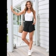 thumbnail image 4 of Pantalones Cortos de Verano para Mujer, Ropa Deportiva Informal, Ropa Deportiva de , Ropa de Playa para Vacaciones, Moda de Otoño Cómoda. Gris Oscuro XL, 4 of 8