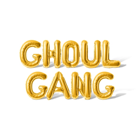 Letter Balloons - GHOUL GANG 16" Inch Alphabet Letters Foil Mylar Balloon Halloween Party Banner (Gold)