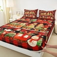 thumbnail image 3 of Manfei Cartoon Train Bed Sheets,Kawaii Gingerbread Man King Sheets,Red Black Grid Sheet Set For Gitls Teens,Microfiber Bedroom Decor,4-Piece, 3 of 7