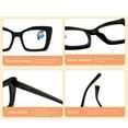 thumbnail image 5 of 5 Pairs of Black Thick Oversize Square Reading Glasses 3.00 for Women and Men, Blue Light Blocking Spring Hinge Readers +3.00, 5 of 6