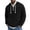 Black, variant on SYwaren Men's Quarter Zip Corduroy Hoodie Pullover Sweatshirt Solid Color Kangaroo Pocket Casual Outdoor