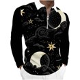 thumbnail image 1 of Blusa de manga larga con estampado digital de planetas coloridos y media cremallera para hombre Pompotops  oipoqjl28855, 1 of 4