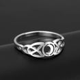 thumbnail image 2 of Moon Ring Triquetera Irish Knot Stainless Steel Gift Couple Ring Jewelry, 2 of 6