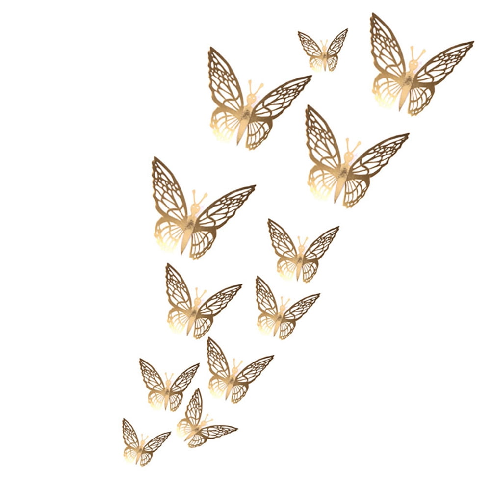 3d Butterfly Wall Decals Sticker Wall Decal Decor Art Decorations Stickers For Room Home Nursery Classroom Offices Kids Girl Boy Bedroom Bathroom Living Room Decor G 010 Gold Walmart Com Walmart Com