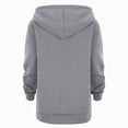 thumbnail image 4 of TOWED22 Girls Hoodie Sweatshirt Full Zip Up Casual Solid Long Sleeve Jacket Kids Lightweight Outwear with Pockets,Grey,5-6 Y, 4 of 4