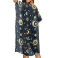 thumbnail image 4 of HELLHERO High Quality Fabrics Bathing Suit Cover Up for Summer Flowy Free Size Long Kimono Swimsuit Cover Up Cosmic Sun Moon Stars, 4 of 6