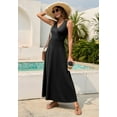 thumbnail image 4 of Robe Maxi Sans Manches pour Femmes Col en V Profond Été Décontracté Longue avec Poches, 4 of 4