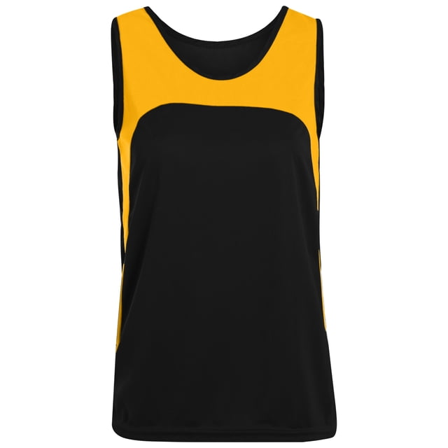 Jersey sin mangas de poliéster absorbente para mujer con inserciones en contraste NEGRO/ ORO L Ropa deportiva Augusta 342