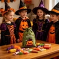 thumbnail image 5 of AZXY Halloween Drawstring Gift Bags Texture Pumpkin Print Candy Treat Pouches, Reusable Portable Multipurpose Goodie Sacks for Halloween Party Favors & Holiday Decor Storage, 5 of 7