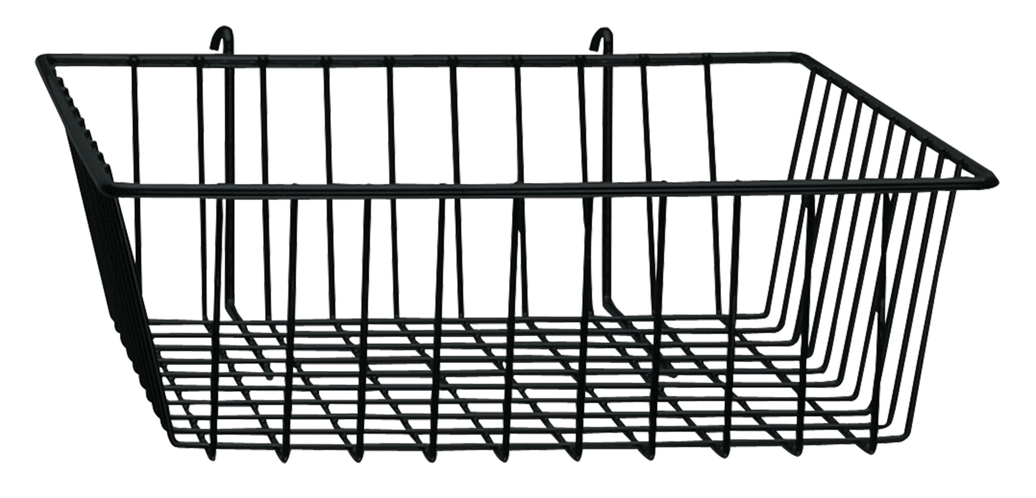 Details about   White Wire Basket to Hang From Grid Panel Wire Grid 4"Tall 24"Wide 13"Deep 