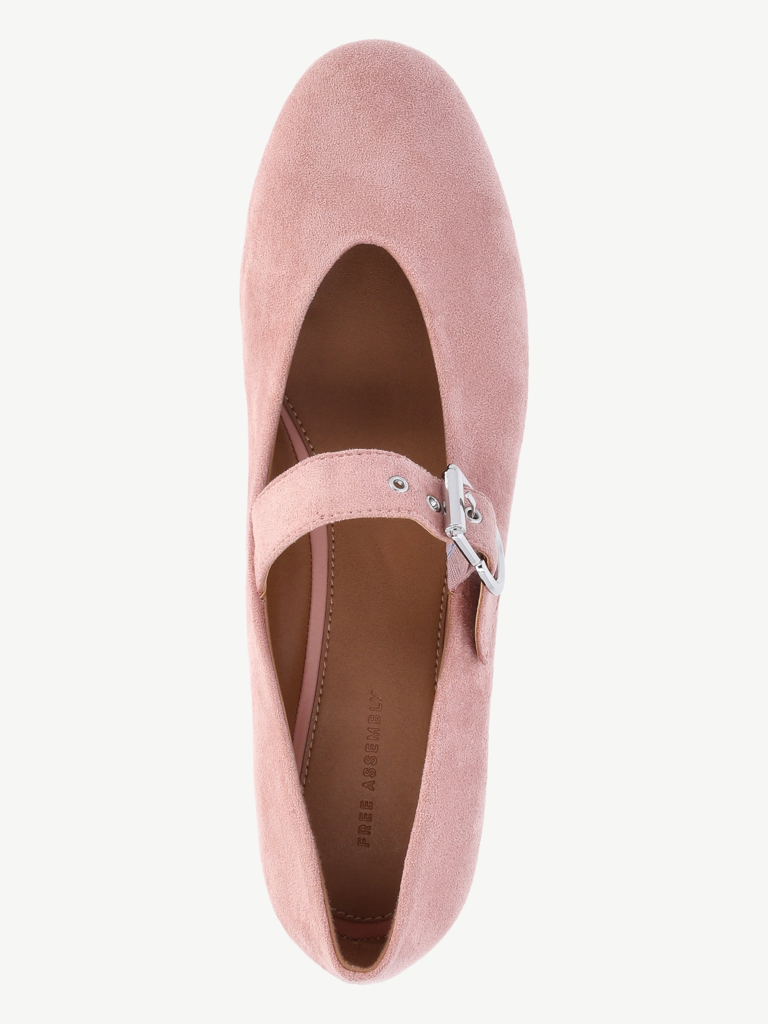 Free Assembly Women's Faux Suede Mary Jane Ballet Flats