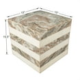thumbnail image 5 of JONATHAN Y Felix 15.5" Contemporary Natural Marble Handmade Cube End Table, Beige/White/Gray, MTB1101C, 5 of 7