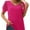 Hotpink, variant on Womens Summer Tops V Neck T Shirts Swiss Dot Puff Sleeve Tops Loose Casual Tshirts