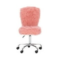 thumbnail image 3 of Linon Cami Faux Fur Upholstered Armless Office Chair in Blush Pink, 3 of 14