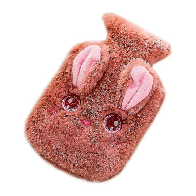 Hot Water Bottle Wide Opening Comfortable Touch Cute Cartoon Winter Pvc Water Bottle With Hand Pocket Cover For Hot Cold Therapy