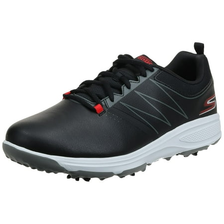 Skechers Men's Torque Waterproof Golf Shoe, Black/red, 10.5 M US