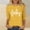 (Fashion 41)Yellow, variant on Aimik Women's Cross Graphic Print 3/4 Sleeve T-Shirt Crew Neck Casual Loose Basic Tee Tops Multiple Colors Available