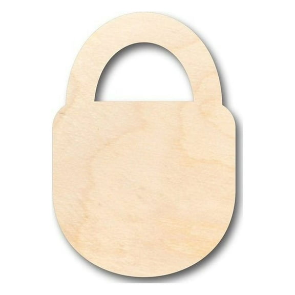 Unfinished Wood Padlock Shape - Craft - up to 46" DIY 12" / 1/4"