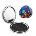 thumbnail image 1 of Pofeuu Geometry Dash for Portable Pocket Makeup Mirror PU Cover Compact Travel Mirror with Normal and Magnifying Double Sided Glass-Round Shape, 1 of 9