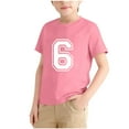 thumbnail image 2 of SGFCWSX Girls Short Sleeve T-Shirt, Kids Breathable Graphic Summer Top, Casual Everyday Tees Pink Size 7-8 Years, 2 of 6