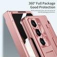 thumbnail image 4 of Dteck Case for Samsung Galaxy Z Fold 6,Shockproof Electroplating Case Built-in Screen Protector Hinge Protection Kickstand Full Body Cover,Rosegold, 4 of 9