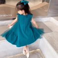 thumbnail image 1 of Robes pour Bébé Fille Été Coton Uni Robe Sans Manches pour Filles 2-10 Ans Vêtements pour Enfants Robe Décontractée Fille, 1 of 5