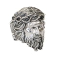 thumbnail image 2 of 925 Sterling Silver Jesus Christ Ring Biker Punk Open Ring TA434 US Size 8, 2 of 16