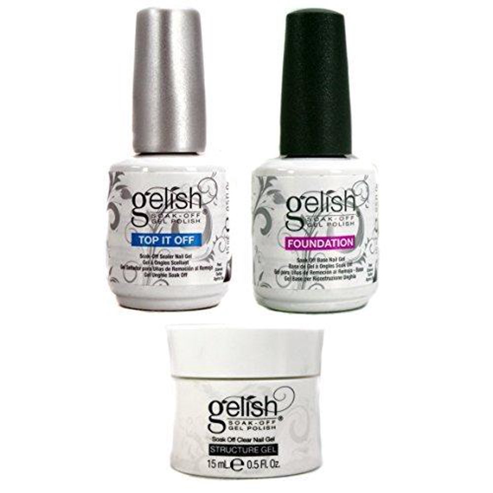 Gelish Gel Nail Polish Accessories 3 Pack Top It Off, Foundation