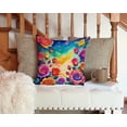 thumbnail image 3 of Colorful Roses Fabric Decorative Pillow 14 in x 14 in, 3 of 5