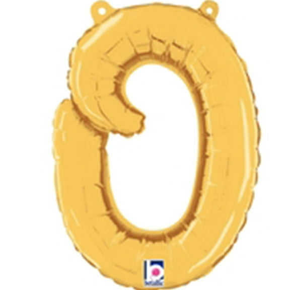 Betallic 14" Script Letter O Gold (Air-Filled) Foil Balloon