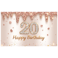 thumbnail image 3 of Sparkling Design Happy Birthday Banner Glittering Rose Gold Shimmer Celebration Backdrop for Birthday Party Anniversary Decor Celebration, 3 of 8