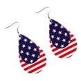 thumbnail image 2 of Qarigey Pendientes de cuero Gota de agua Forma de hoja Joyería Aro Día de la Independencia Americana Pendiente Oreja Cuelga Pendiente Favores de fiesta Ropa, zapatos y accesorios Miscelánea Tipo 2 Qarigey AP010096-02, 2 of 6