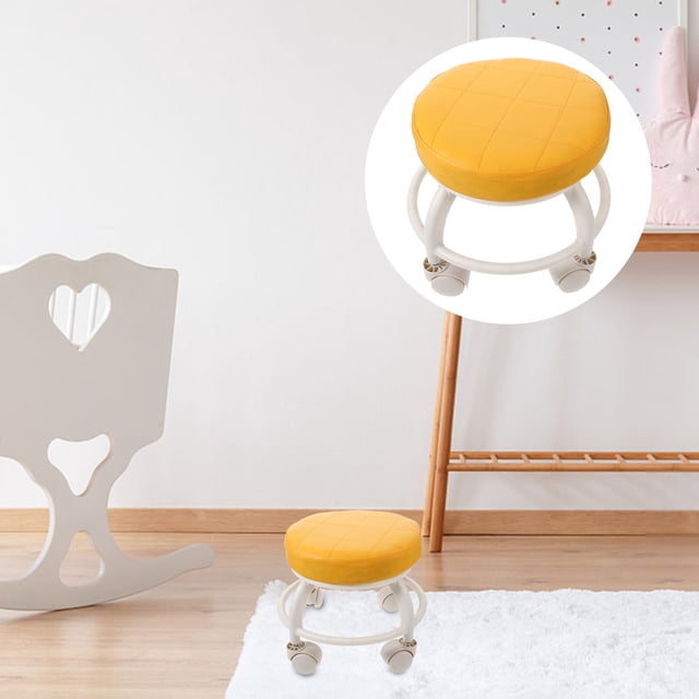 Luxshiny Tabouret Roulant Bas Orange avec Roues Lisses pour Massage et Tâches Ménagères