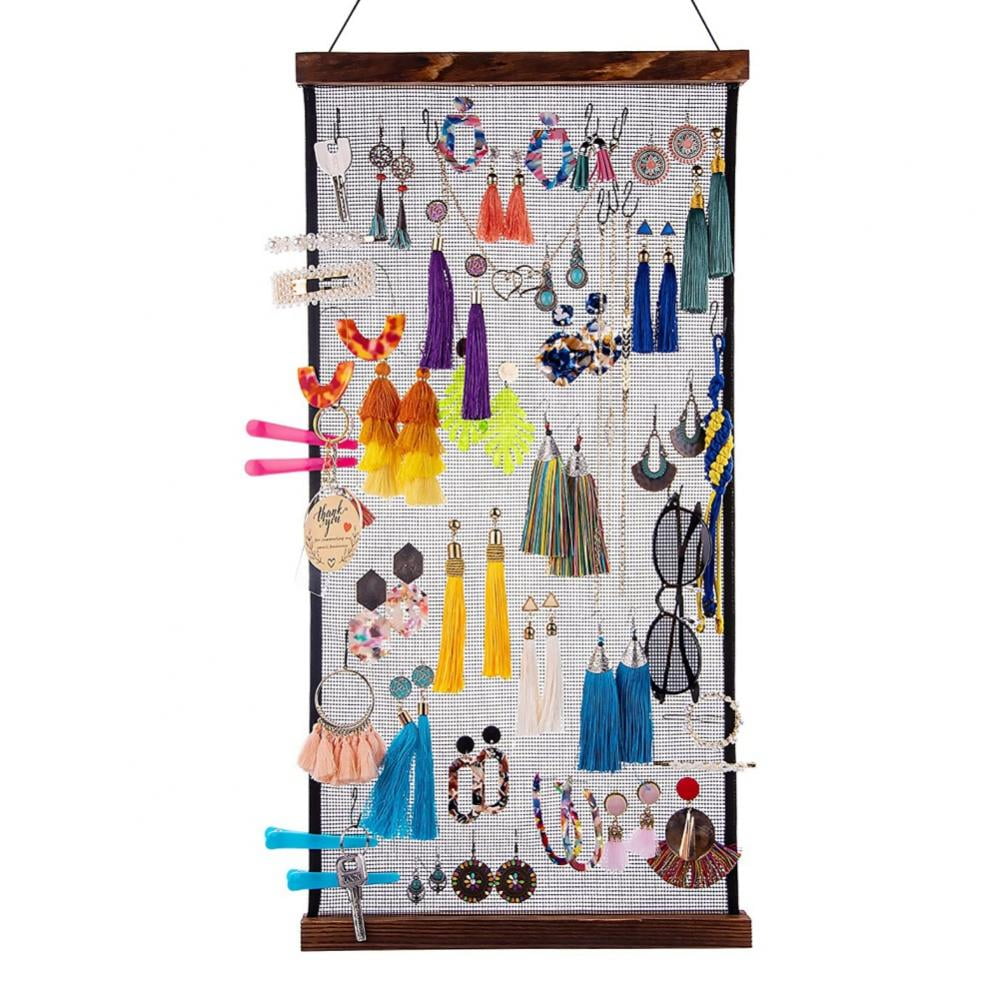 Xinhuaya Wall Hanging Earring Organizer Holder, Grid Shape Wall Mounted