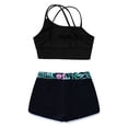 thumbnail image 4 of Zaldita Kids Girls 2 Piece Dance Outfit Printed Camisole and Booty Shorts Set Sports Bra Active Lily 14, 4 of 7
