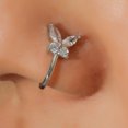 thumbnail image 2 of Nose Ring Butterfly Rhinestones Jewelry Simple Electroplating Nose Cuff Septum Nose Jewelry, 2 of 7